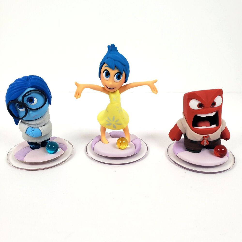 Disney‎ Infinity Inside Out Figures Lot – Joy, Sadness, Anger